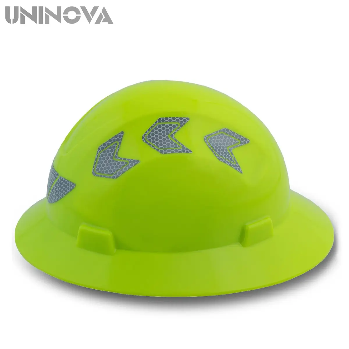 UNINOVA Full Brim Hard Hat ANSI Class E Lime | Impact & Sun Protection (110 chars) - view 3