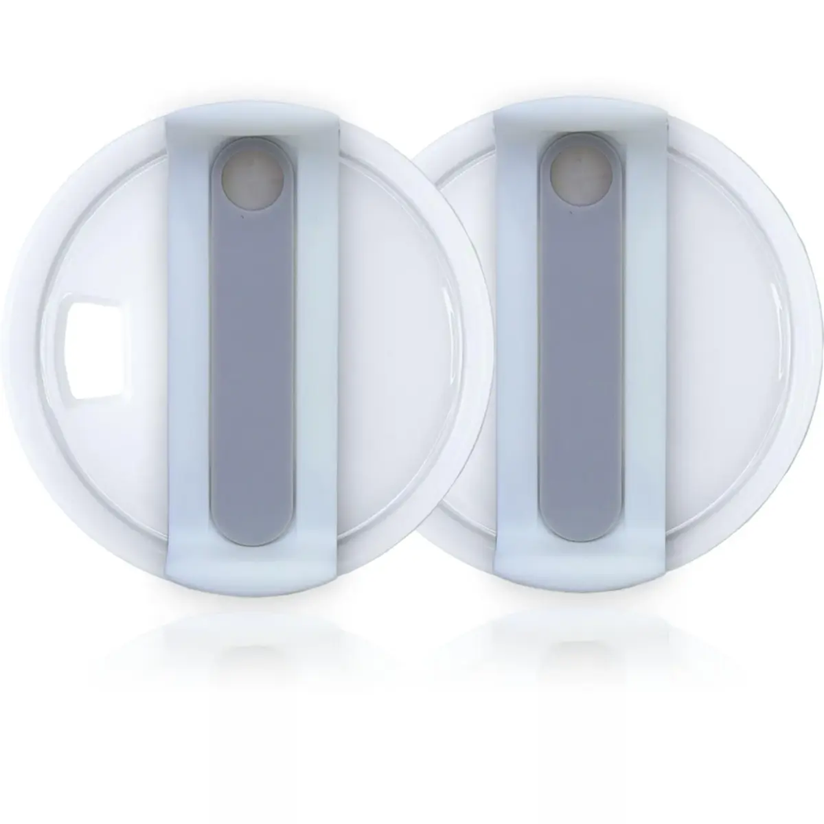 Horsdo 40oz Tumbler Lid - White-Grey, Spill-Proof Replacement for Stanley Quencher 2.0 (2-Pack) - main product image