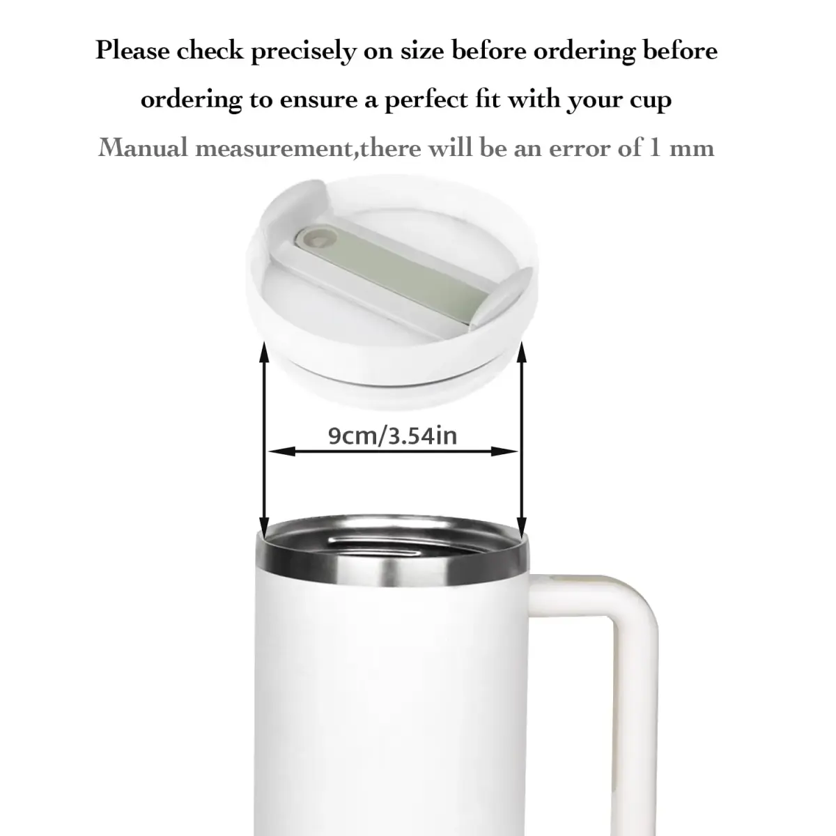 Horsdo 40oz Tumbler Lid - White-Grey, Spill-Proof Replacement for Stanley Quencher 2.0 (2-Pack) - view 2
