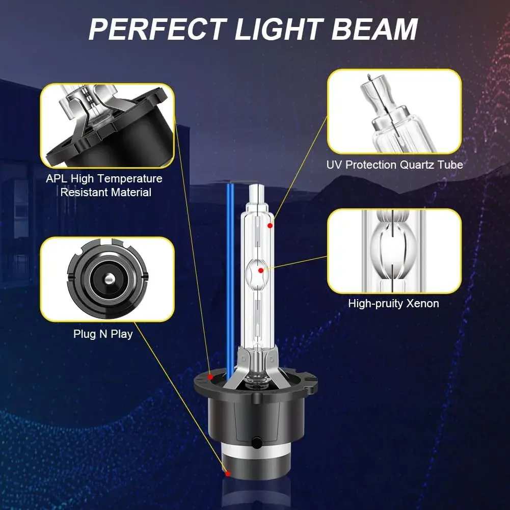 Erato D2S Xenon Headlight Bulbs 8000K Ice Blue 35W 3200 Lumens | Pack of 2 - view 5