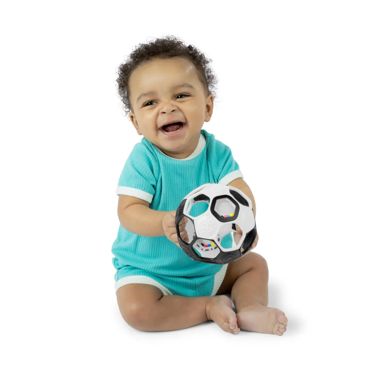 Bright Starts Oball Grippin' Goals Rattle Soccer Ball 12.7cm (5") | BPA-Free Baby Toy for Newborns & Up - view 9