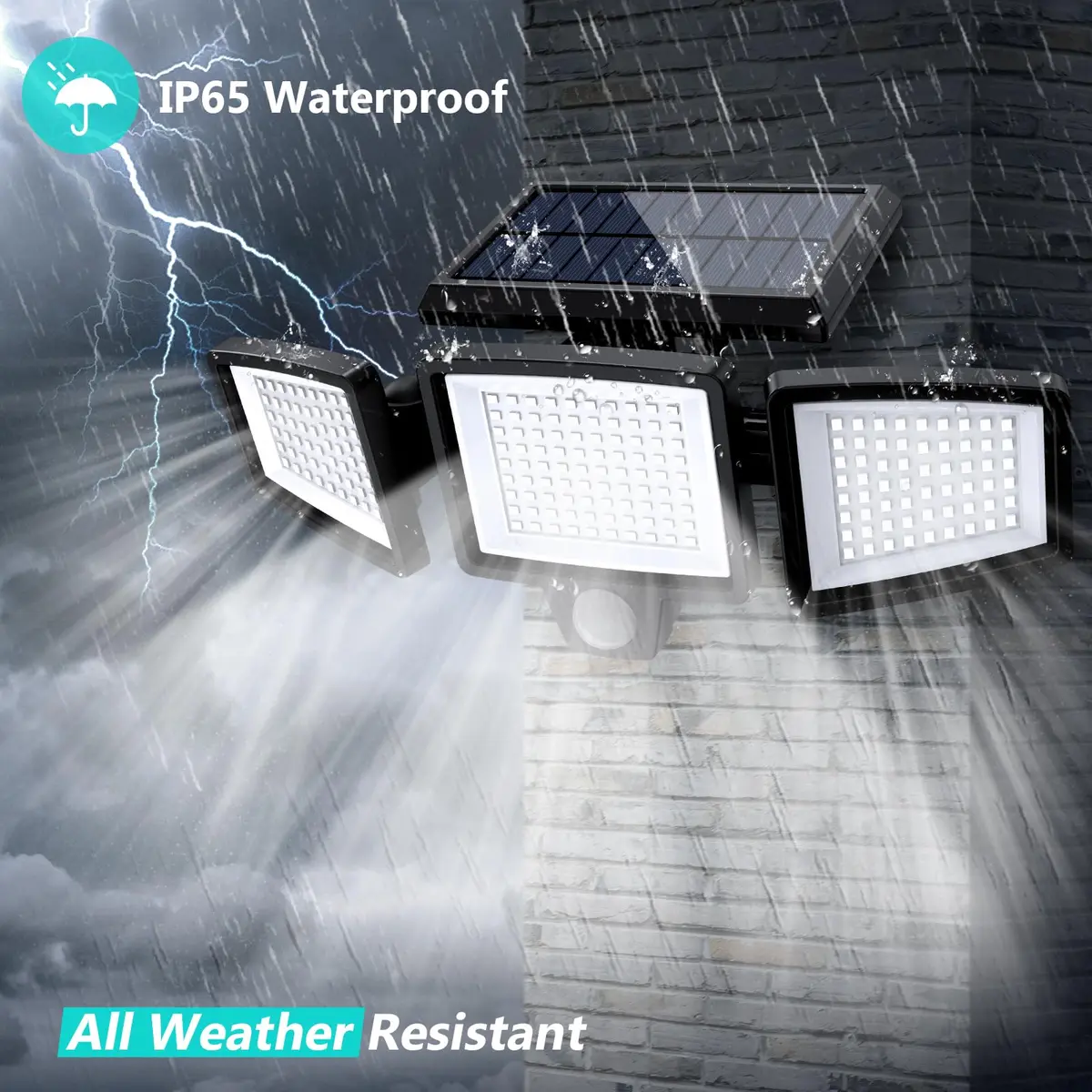 Tuffenough Solar Outdoor Lights 2500LM 210 LED Security Flood Lights 4 Pack | Waterproof 270° Wide Angle with Remote - view 8