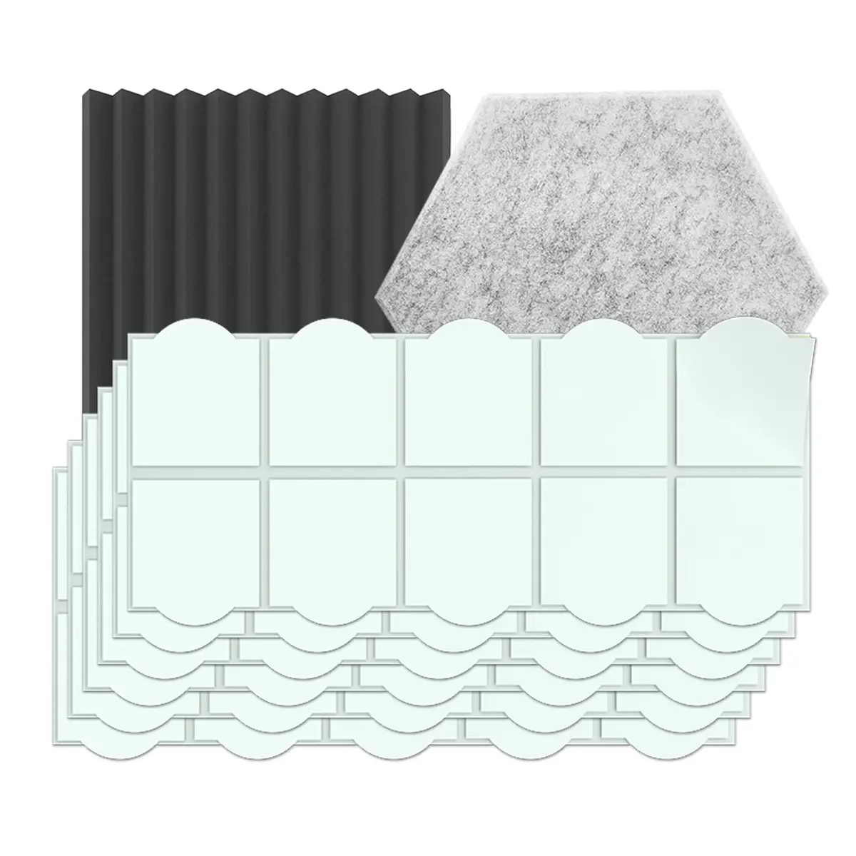 EGINO 120 Pack Double-Sided Adhesive Tape for Acoustic Soundproofing Foam Panels 30mm x 30mm | Heavy Duty Wall Mounting - main product image