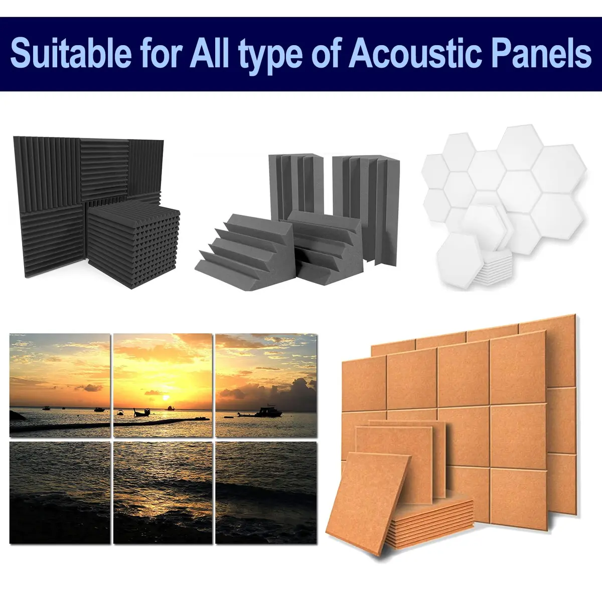 EGINO 120 Pack Double-Sided Adhesive Tape for Acoustic Soundproofing Foam Panels 30mm x 30mm | Heavy Duty Wall Mounting - view 6