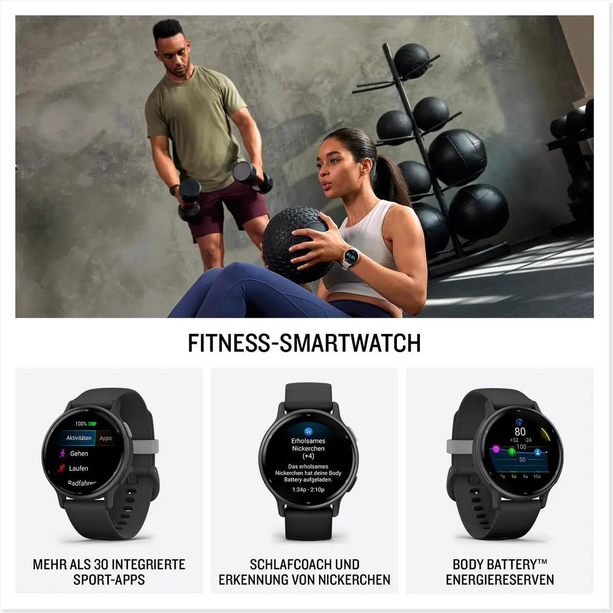 Garmin vívoactive® 5 Health & Fitness GPS Smartwatch 42mm Navy | AMOLED Display, 11-Day Battery - view 2