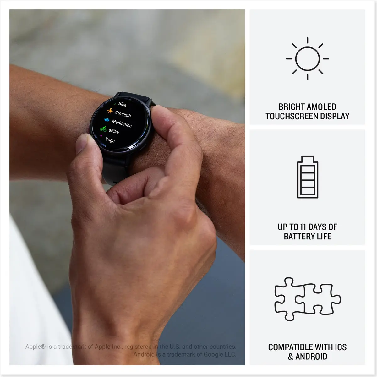 Garmin vívoactive® 5 Health & Fitness GPS Smartwatch 42mm Navy | AMOLED Display, 11-Day Battery - view 4