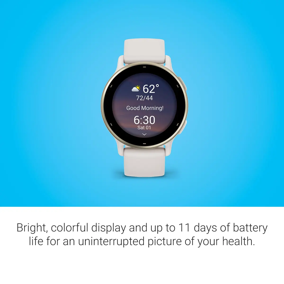 Garmin vívoactive® 5 Health & Fitness GPS Smartwatch 42mm Ivory | AMOLED Display, 11-Day Battery, Body Battery™ Monitoring - view 3
