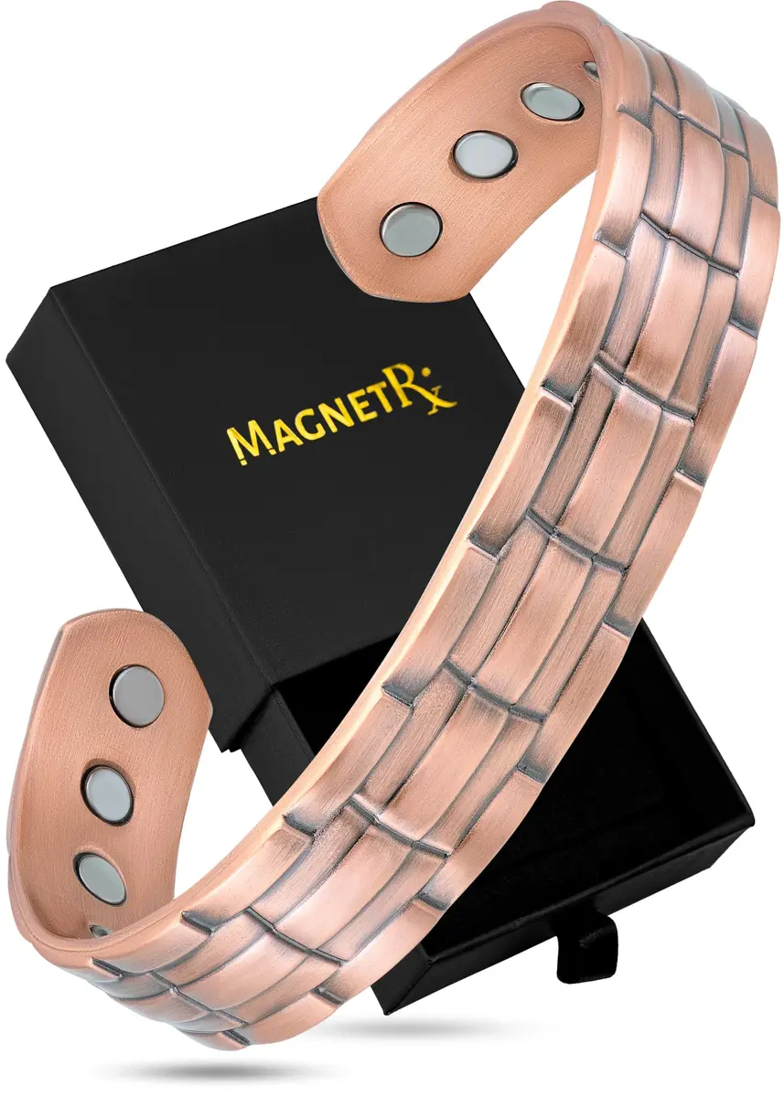MagnetRX Copper Cuff Magnetic Bracelets for Men & Women | Stylish Magnetic Copper Wristband - main product image