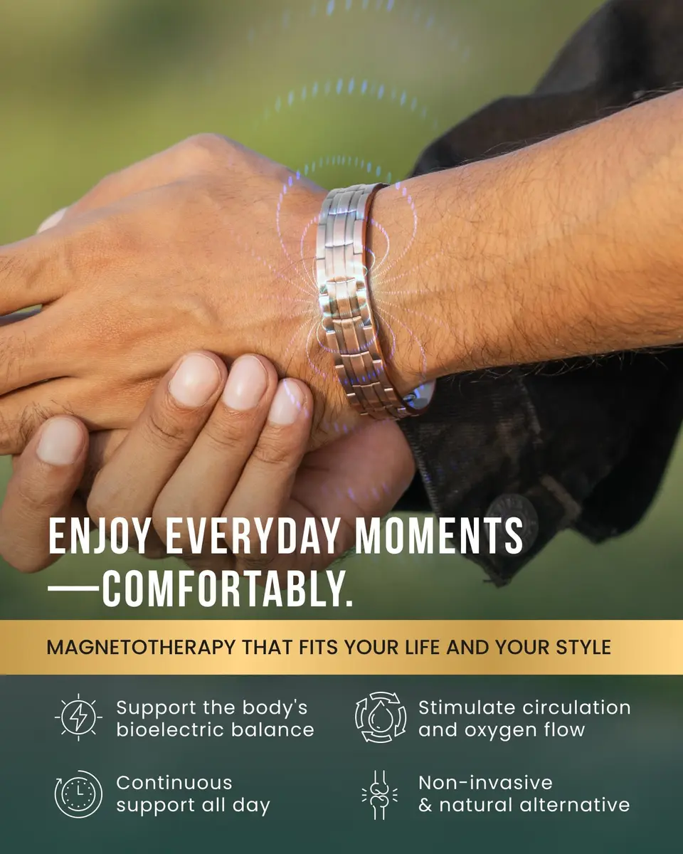 MagnetRX Copper Cuff Magnetic Bracelets for Men & Women | Stylish Magnetic Copper Wristband - view 3