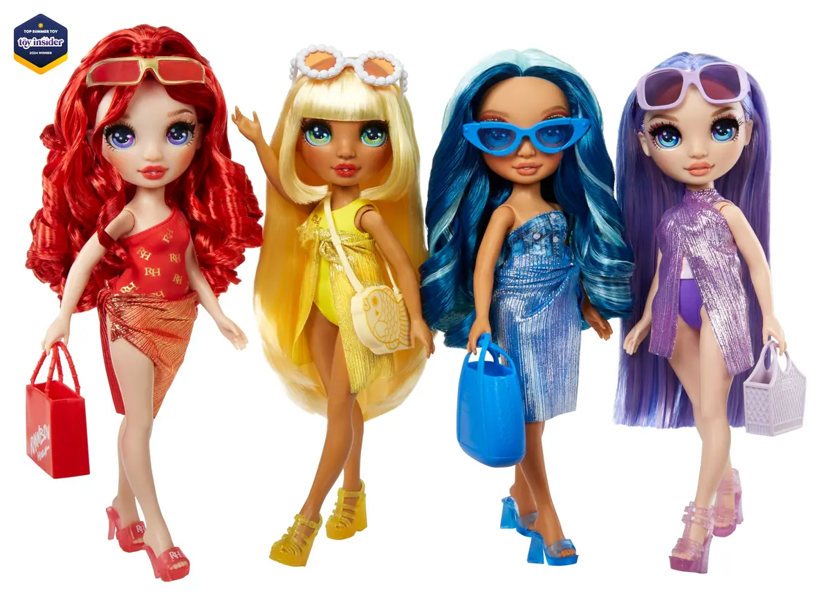 Rainbow High Swim & Style Skyler, Blue 11" Fashion Doll with Shimmery Wrap to Style 10+ Ways, Removable Swimsuit, Sandals, Accessories, Gift for Kids 4-12 - view 6