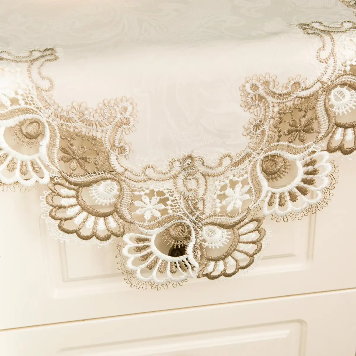 mylacerhome Lace Small Square Tablecloth Doilies 60cm (24x24 inch) | Elegant Embroidery for Parties - view 4