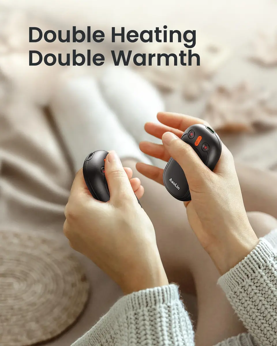 AaoLin Rechargeable Hand Warmers 4 Pack Black | 12 Hours Long Heating Portable Pocket Handwarmer - view 5