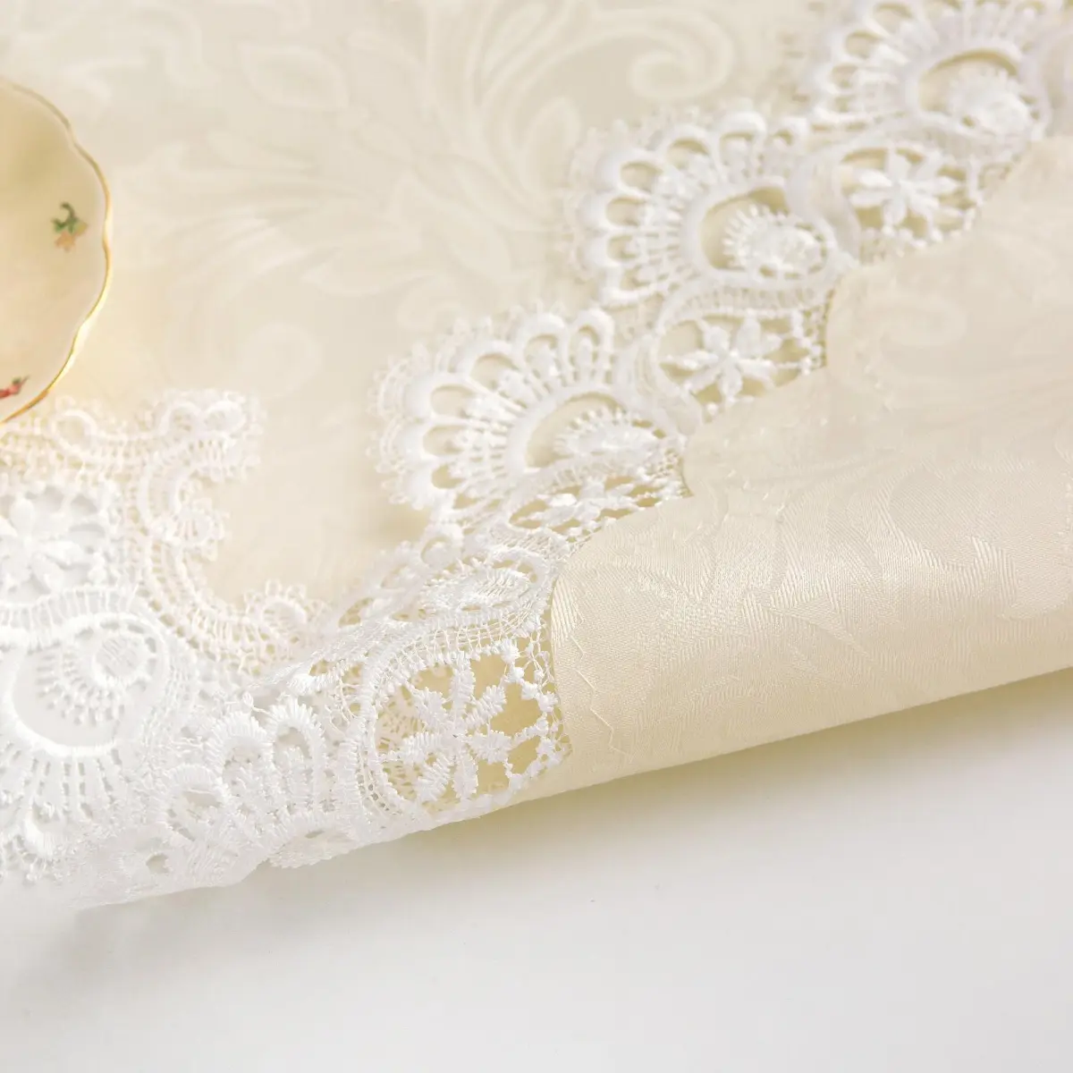 mylacerhome Lace Small Square Tablecloth Doilies 60x60 cm (24x24 inch) | Elegant Embroidery for Tables - view 5