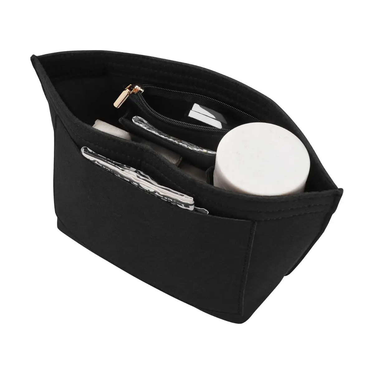 LOUKAYCCI Felt Purse Organizer Insert for Longchamp Le Pliage M Handbag, Medium Black | Keeps Bags Tidy & Protected - view 7
