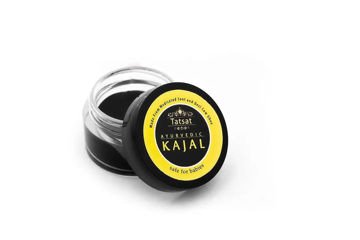 TATSAT Ayurvedic Baby Kajal - Natural Herbal Formula 2.5ml (0.088 Fl Oz) | Medicated Soot & Desi Cow Ghee - main product image