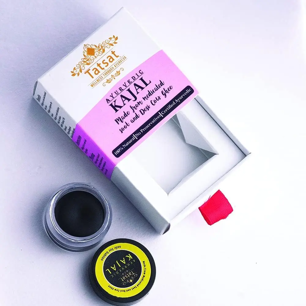 TATSAT Ayurvedic Baby Kajal - Natural Herbal Formula 2.5ml (0.088 Fl Oz) | Medicated Soot & Desi Cow Ghee - view 8