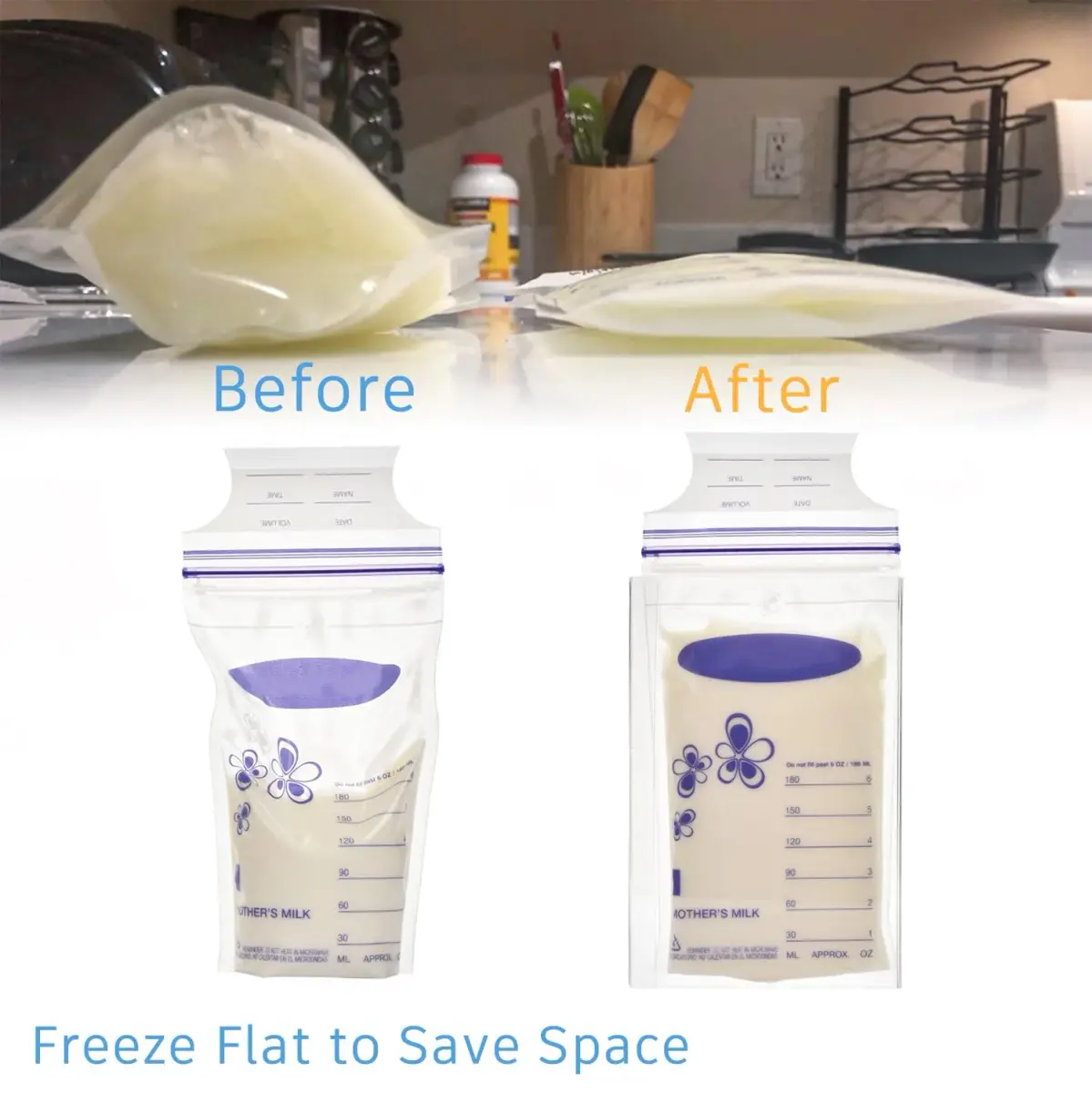 Ugotfeels Freeze Flat Breast Milk Storage Bag Organizer Kit 2-Pack | Fits 3-6oz Bags - view 2