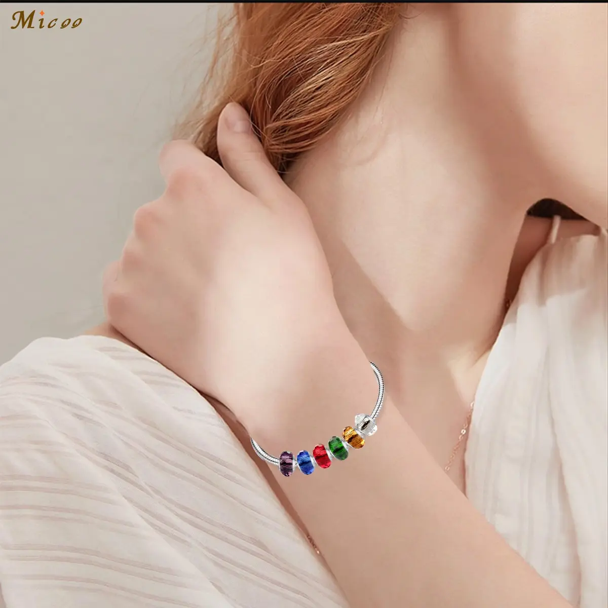 MICOO 925 Sterling Silver Charms for Bracelets | Safe, Fashion DIY Pendants, Birthstone Beads, Gift for Women - view 2