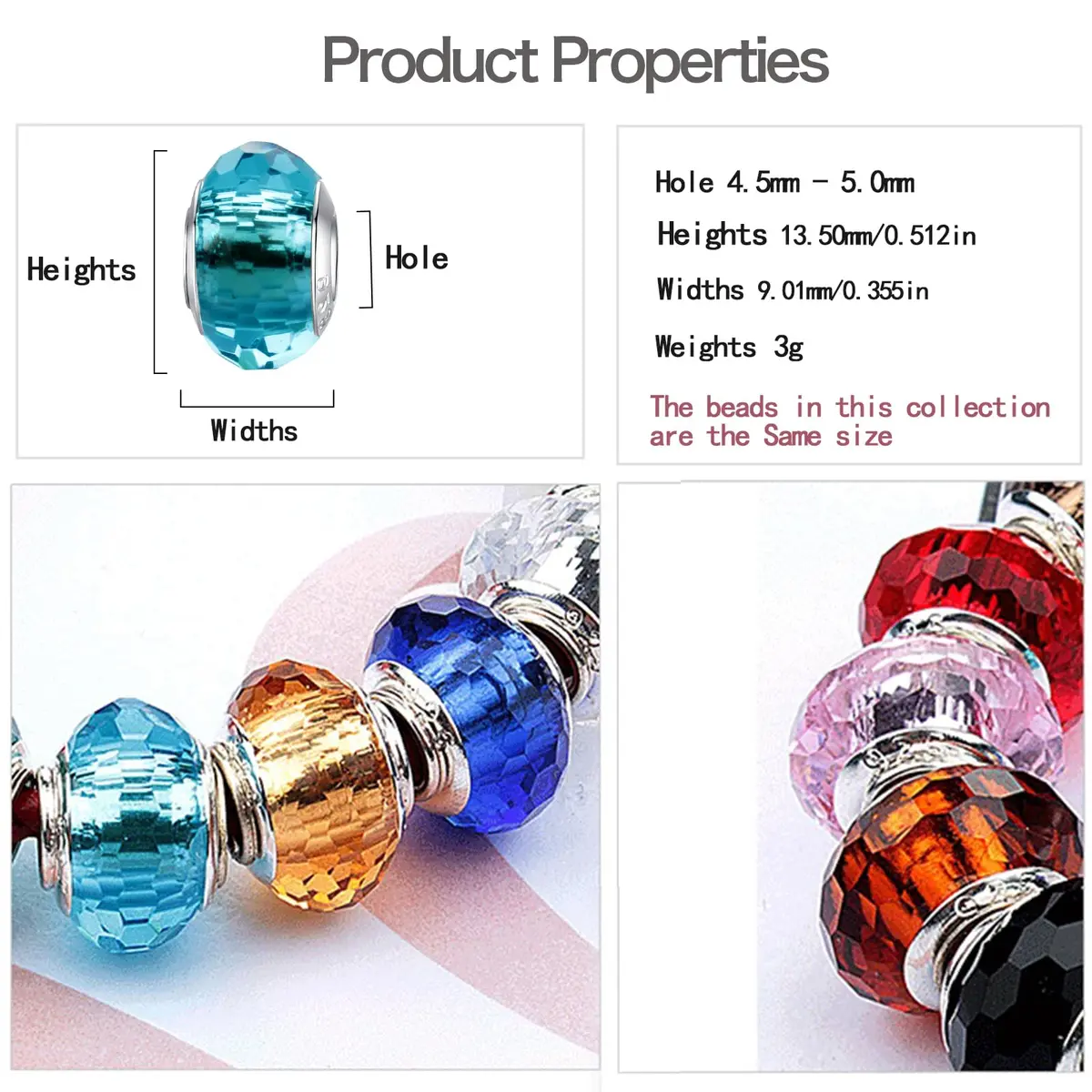 MICOO 925 Sterling Silver Charms for Bracelets | Safe, Fashion DIY Beads, Birthstone Pendants, Gift for Women - view 4