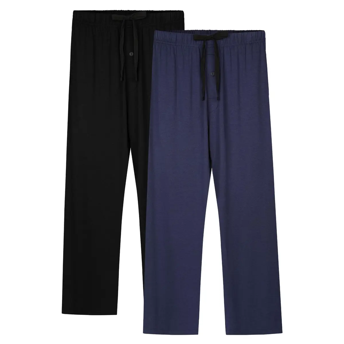 BAMBOO COOL Mens Pajama Pants Lightweight Long Pj Bottoms 2 Pack | Soft, Breathable Rayon, Elastic & Drawstring Waist - main product image