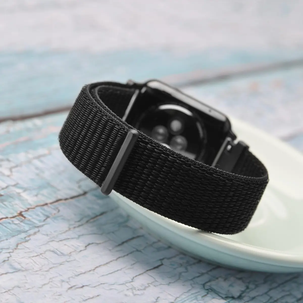 WOCCI 24mm Adjustable Nylon Watch Band, Quick Release Sport Loop Strap (Black) | Comfortable, Durable Nylon - view 7