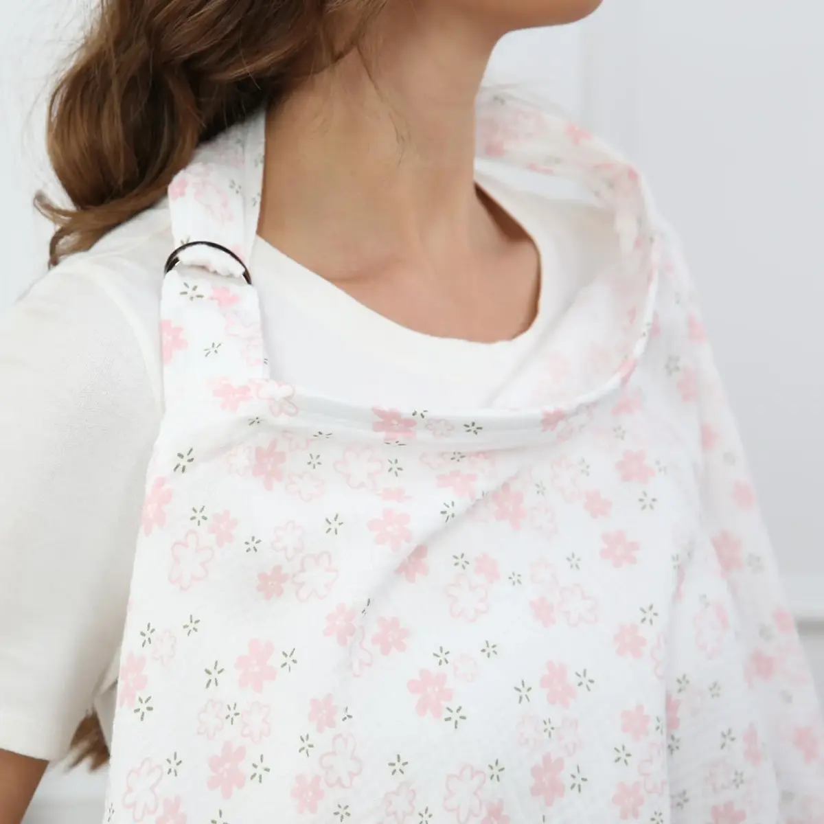 Zdolmy Muslin Nursing Cover Lovely Flower 70cm (27.5"W x 39.4"L) | Breathable Cotton for Moms - view 4