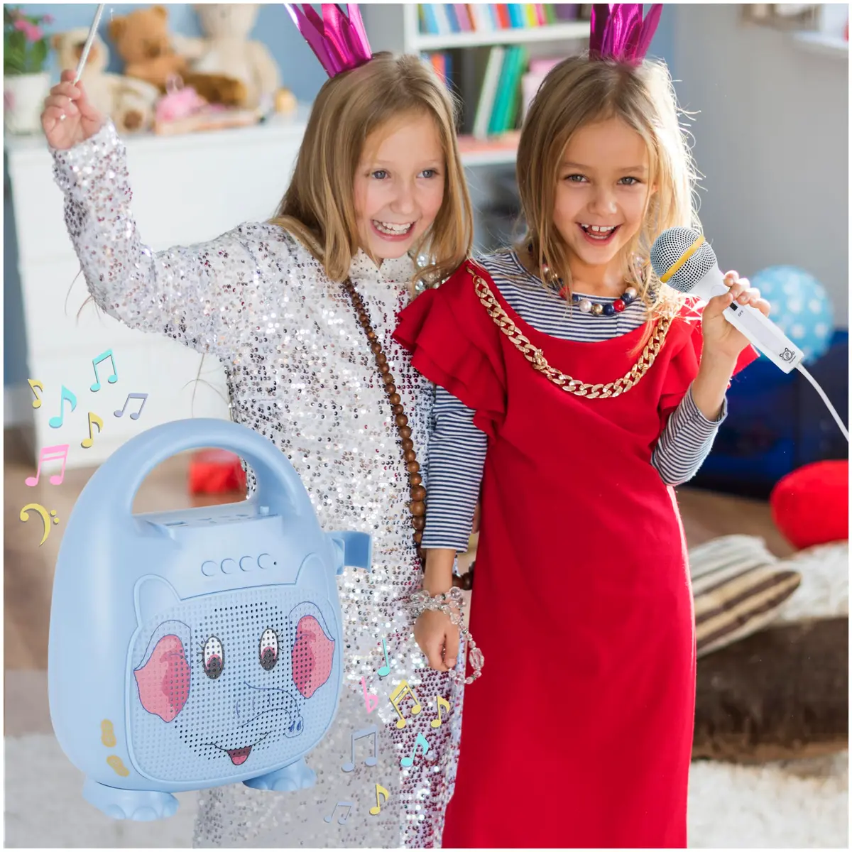 Vivitar Kids Karaoke Speaker with Microphone | Bluetooth, LED Lights, 12H Play - view 5