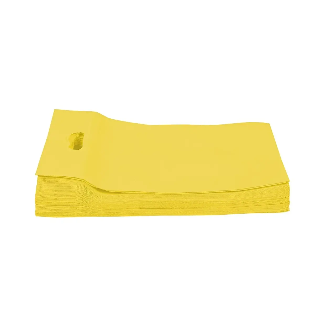 AGRASHRI ENTERPRISES D Cut Cloth Carry Bag 39cm (15.4in) x 30cm (11.8in) | Pack of 50 Yellow Grocery Bags - main product image