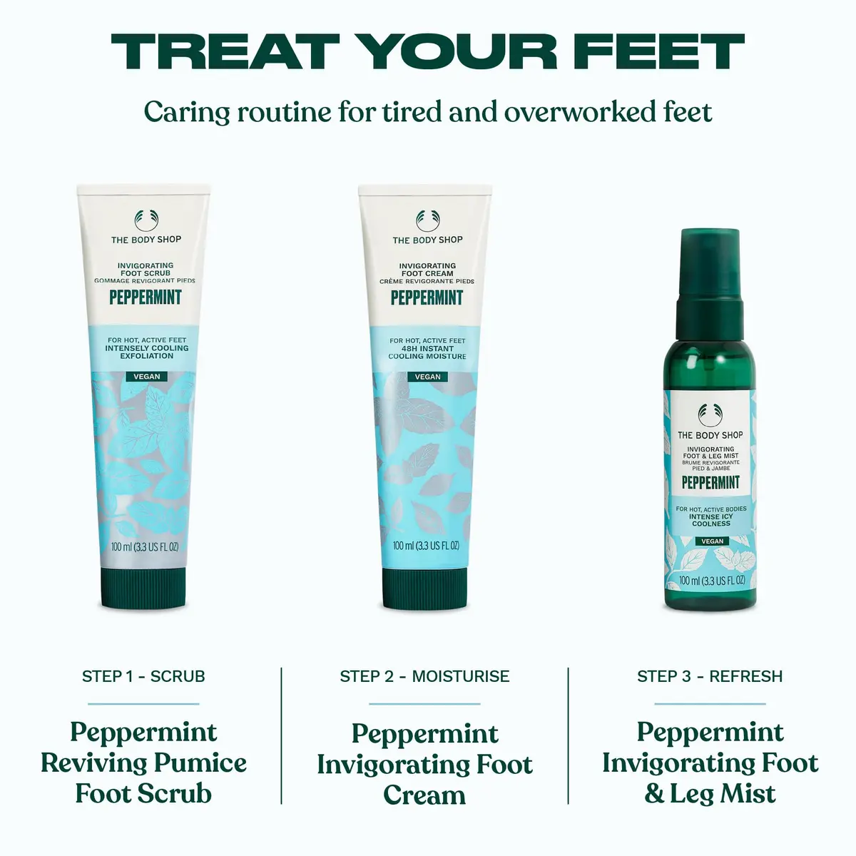 The Body Shop Peppermint Invigorating Foot Cream | For Dry Feet, 3.3 oz - view 6