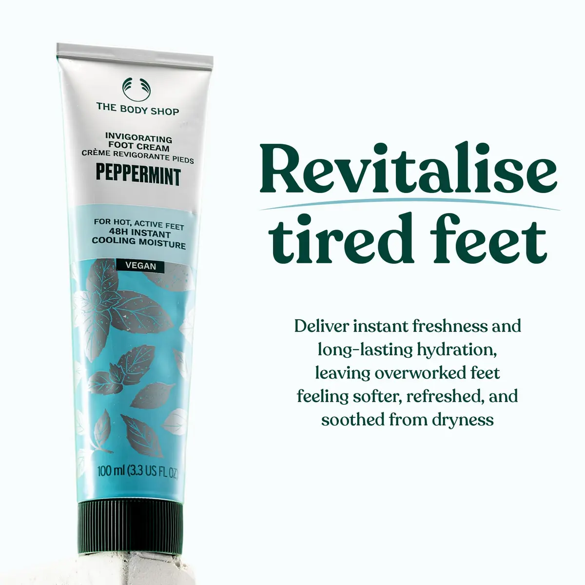 The Body Shop Peppermint Invigorating Foot Cream | For Dry Feet, 3.3 oz - view 2