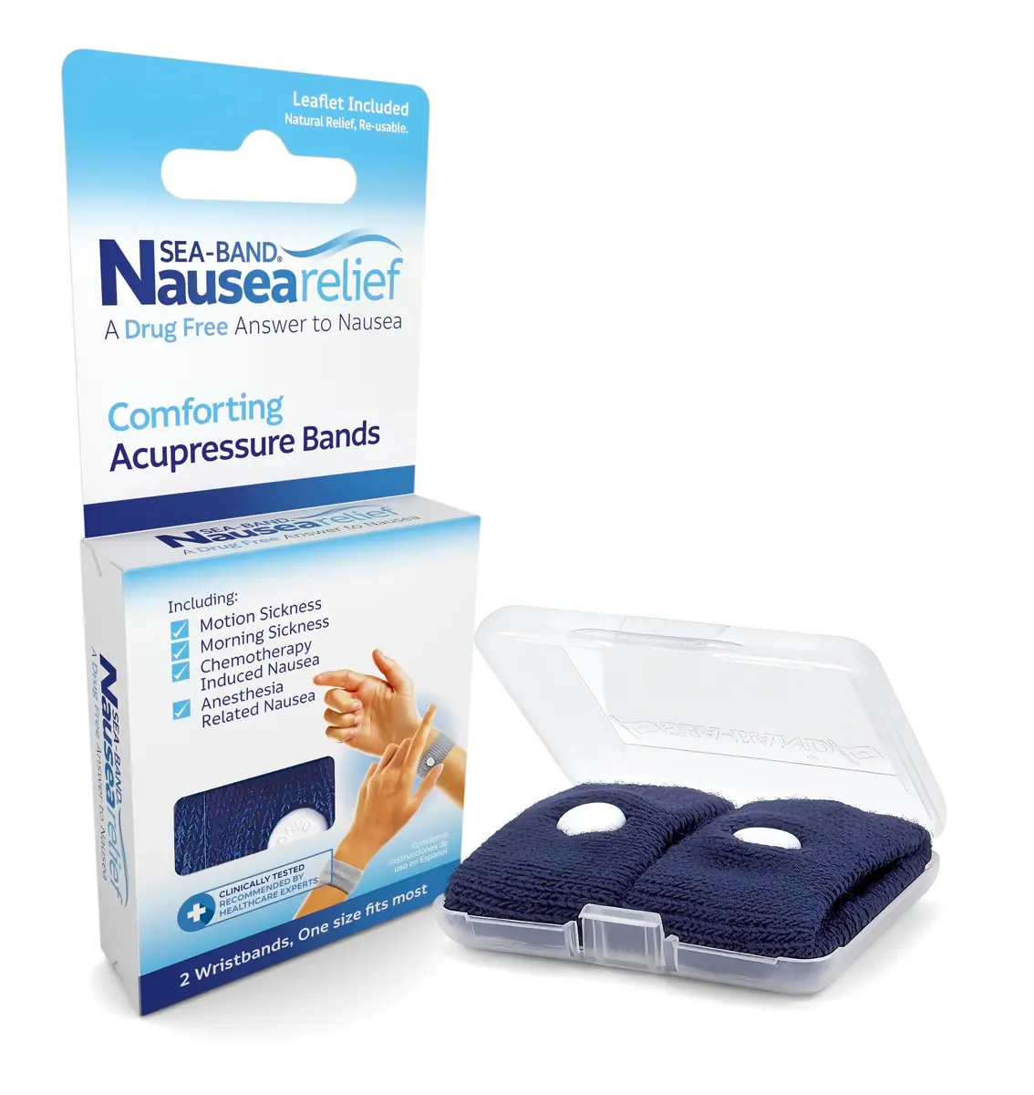 Sea-Band Anti-Nausea Wristbands Navy | Clinically Proven Acupressure for Travel Sickness Relief - view 5