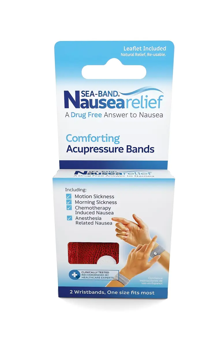 Sea-Band Red Acupressure Wristbands for Nausea Relief | 1 Pair (2 Bands) - view 3