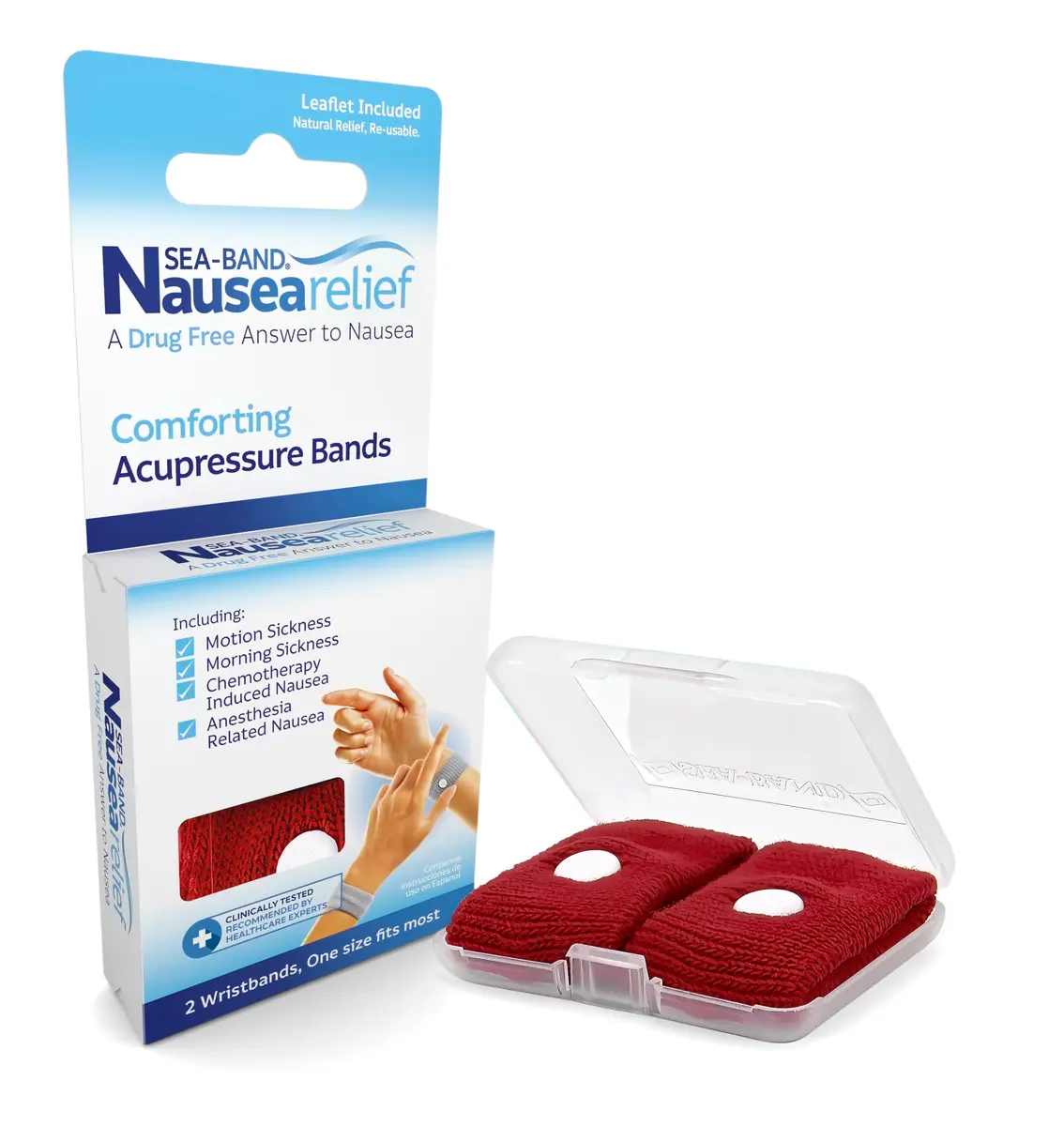 Sea-Band Red Acupressure Wristbands for Nausea Relief | 1 Pair (2 Bands) - view 4