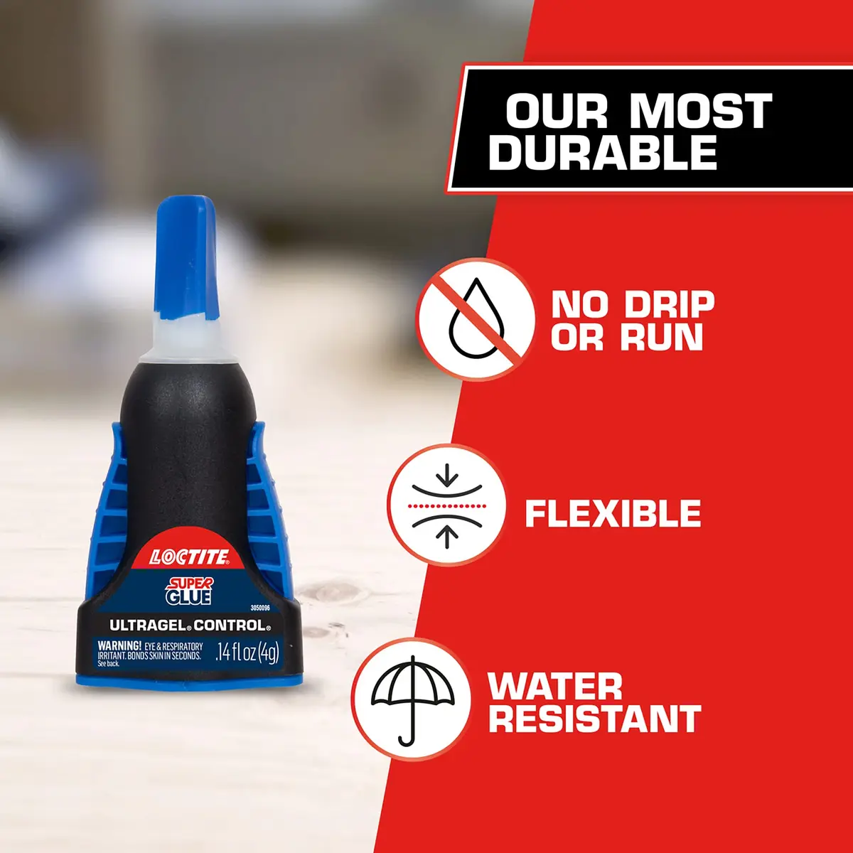 Loctite Super Glue Ultra Gel Control 0.14 fl oz (4.14 ml) Bottle, 3 Pack | Precise Application for Tough Repairs - view 4