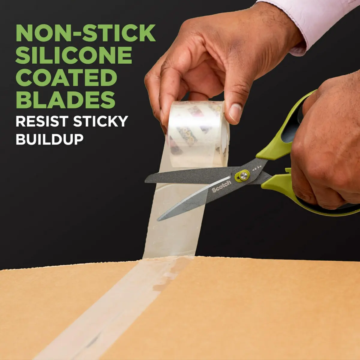 Scotch Non-Stick Unboxing Scissors, 8-inch (20.32 cm) with Box Cutter Mode | Precision Sharpened Blades - view 5