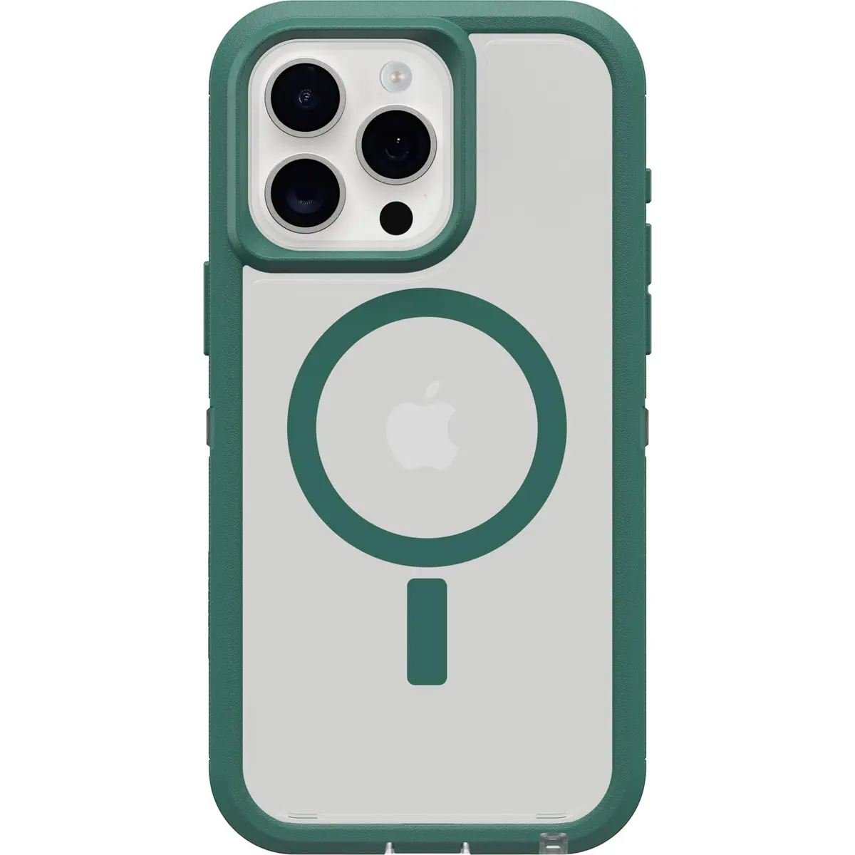 OtterBox iPhone 15 Pro Max Defender Series XT Clear Case - Velvet Evergreen (Clear), Rugged, Screenless, MagSafe Compatible, Lanyard Attachment - main product image