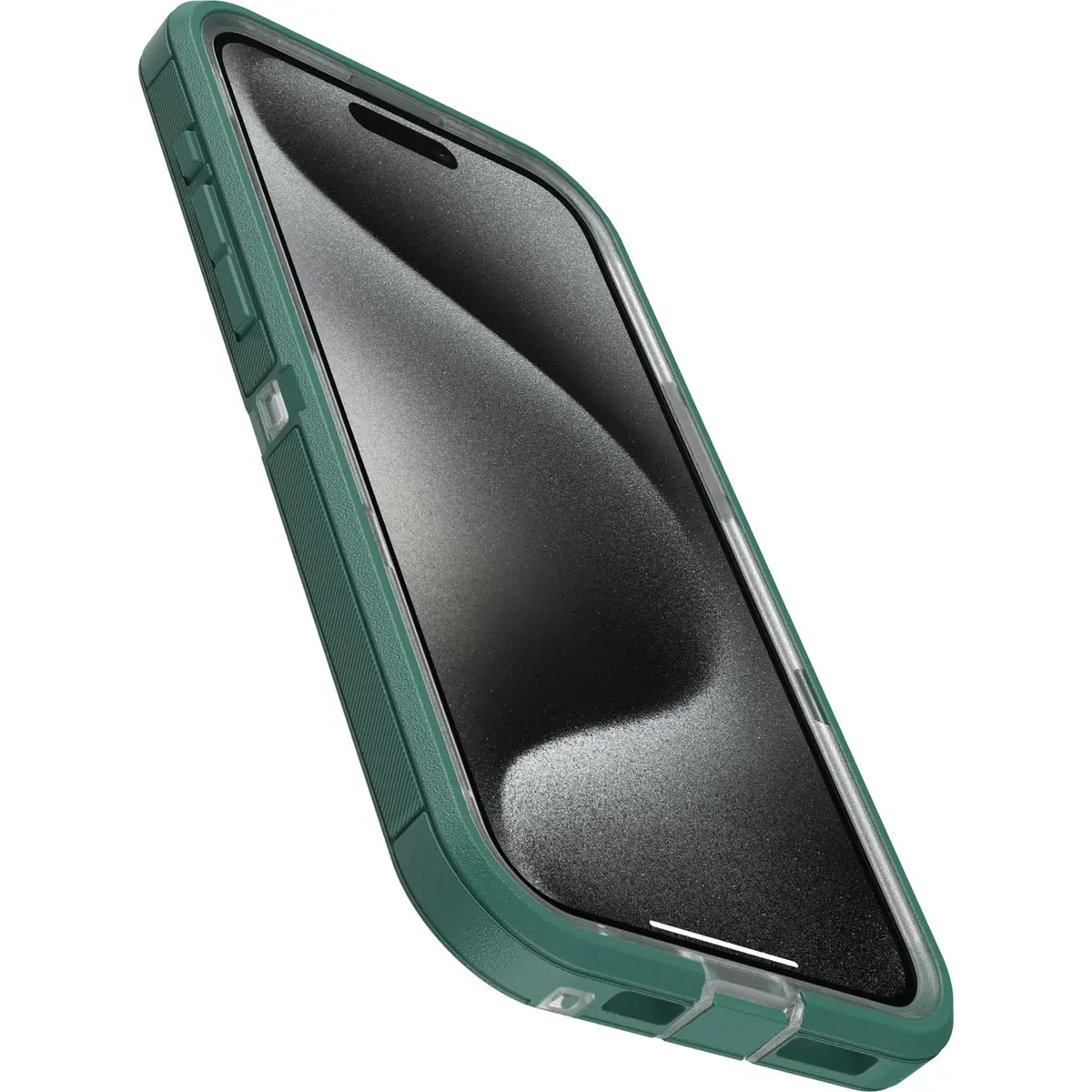 OtterBox iPhone 15 Pro Max Defender Series XT Clear Case - Velvet Evergreen (Clear), Rugged, Screenless, MagSafe Compatible, Lanyard Attachment - view 3