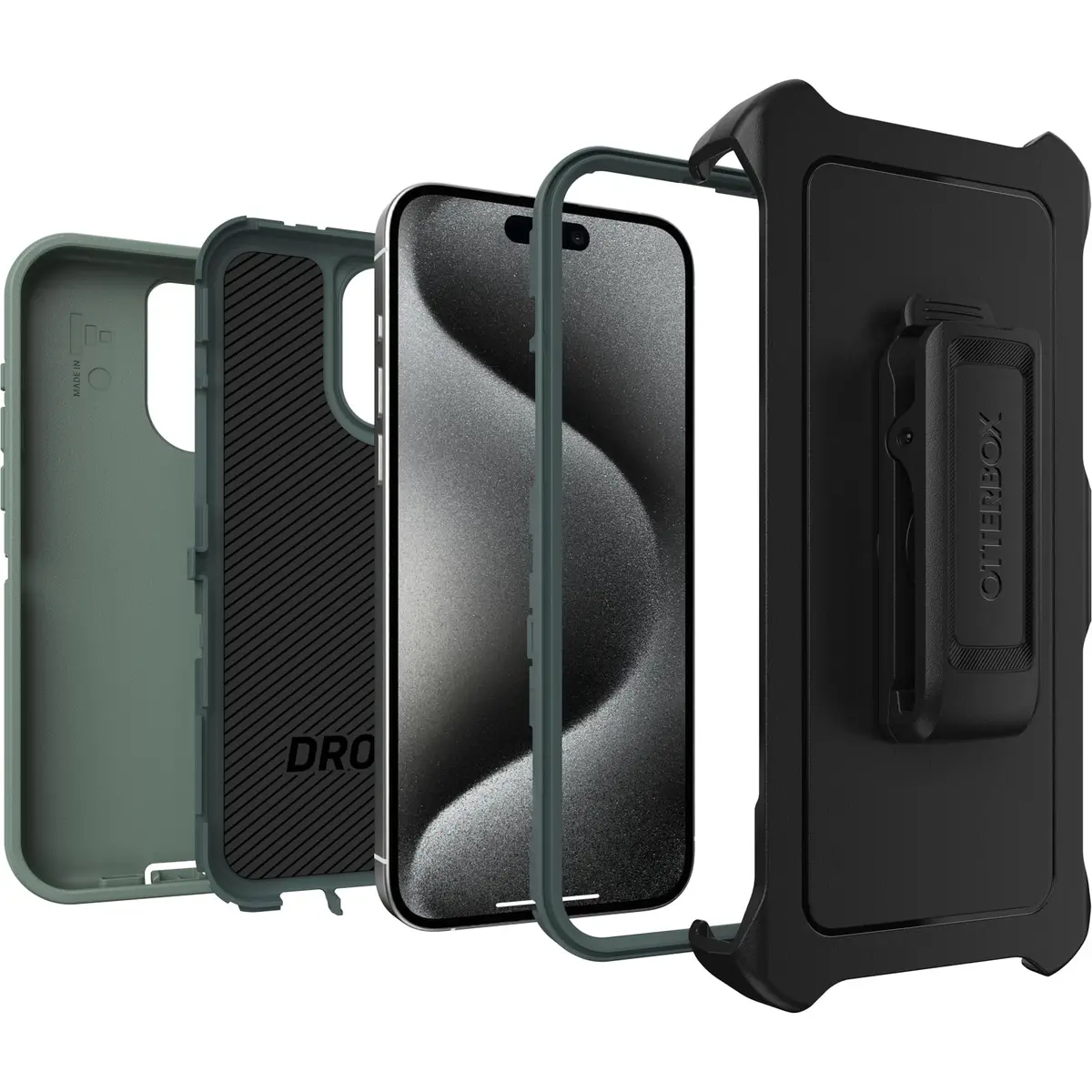 OtterBox Defender Series Case for iPhone 15 Pro MAX - Rugged Green | Military Drop Protection - view 4