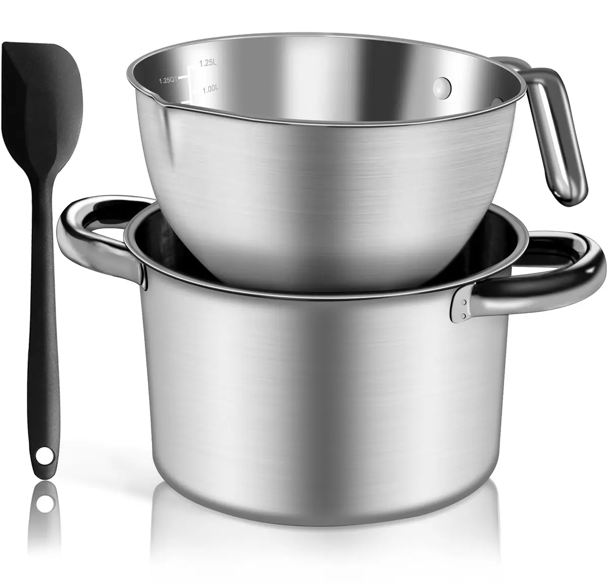 Marsheepy 1.8QT Double Boiler Melting Pot with 2.54QT Stainless Steel Pot | Food-Grade Steel, Stovetop & Dishwasher Safe - main product image