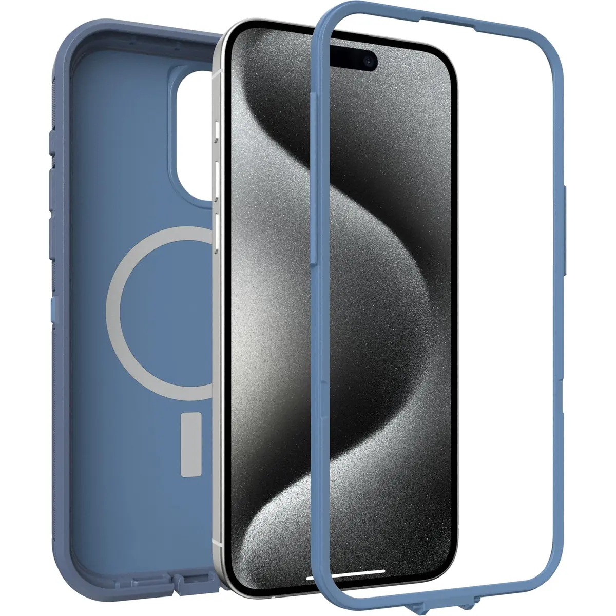 OtterBox Defender Series XT Case for iPhone 15 Pro Max - Baby Blue Jeans | Rugged, MagSafe, Dual-Layer - view 4