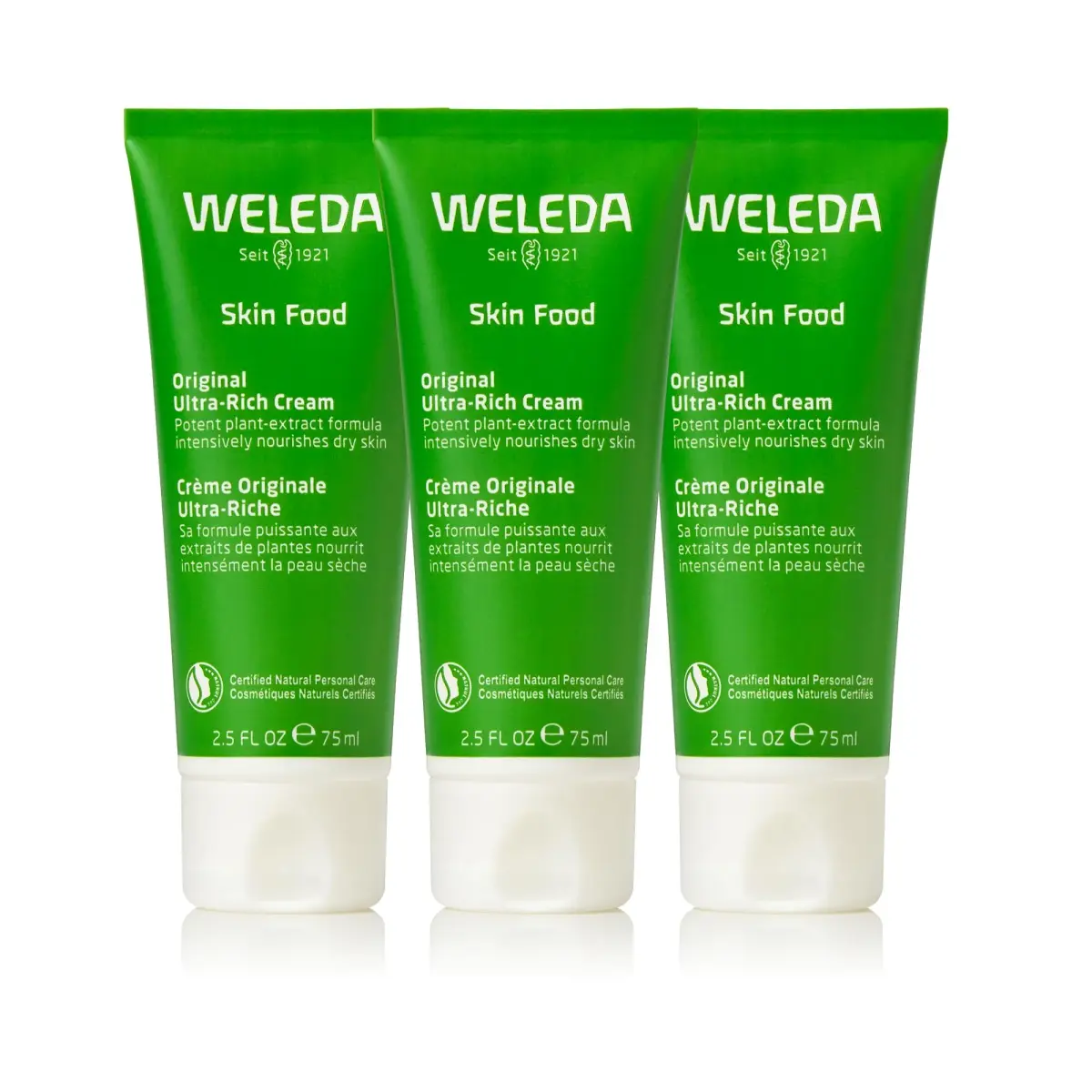 Weleda Skin Food Original Ultra-Rich Body Cream 2.5 Fl Oz (Pack of 3) | Intensive Hydration for Dry, Rough Skin - main product image