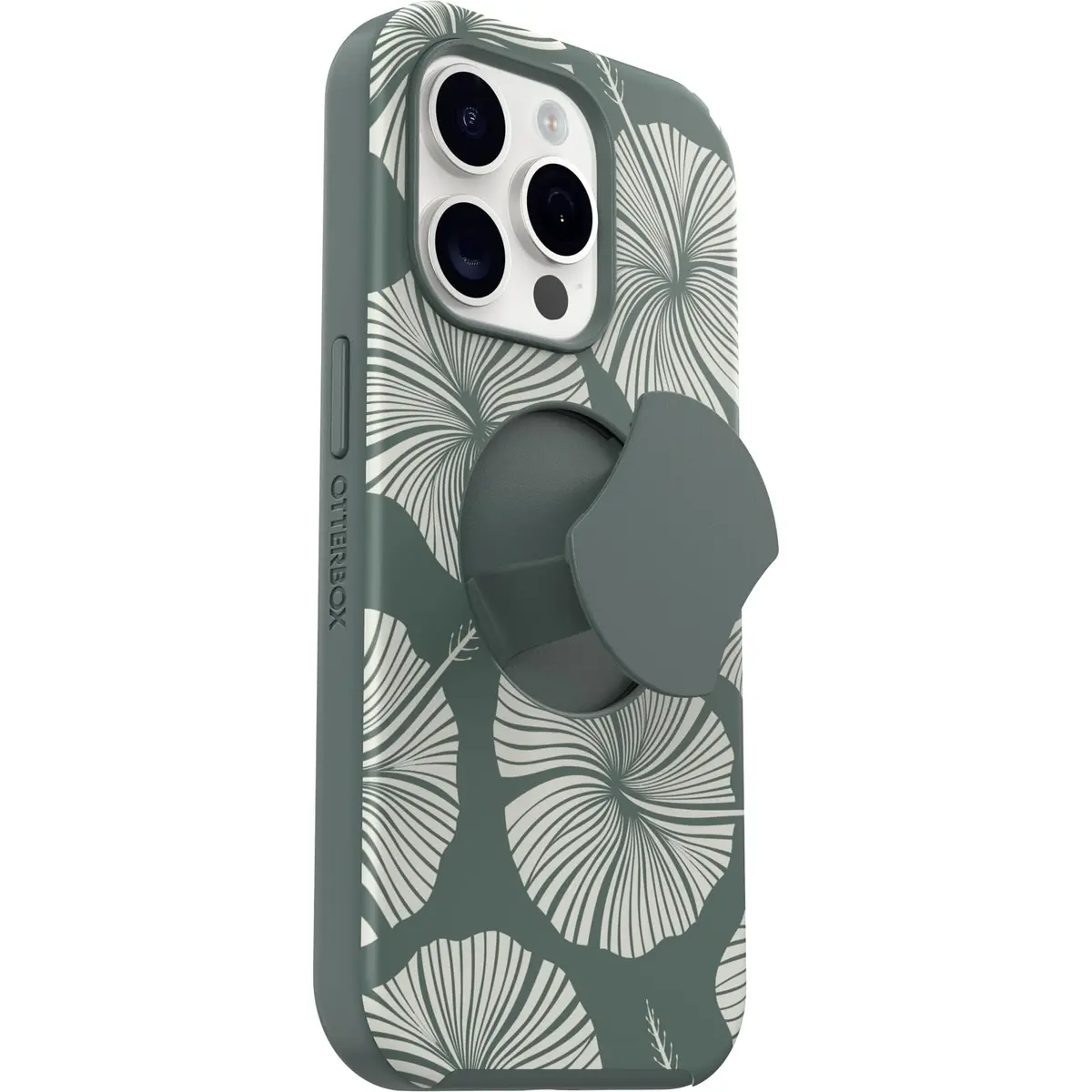 OtterBox OtterGrip Symmetry Series Case for iPhone 15 Pro (Only) - Island Getaway (Green) | Built-in Grip, Snaps to MagSafe, Raised Edges Protect Camera & Screen - view 4