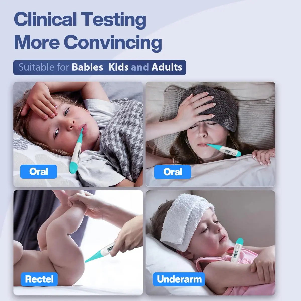 Boncare Digital Oral Thermometer Blue Green | Fast 10-Second Reading for Adults & Kids - view 4
