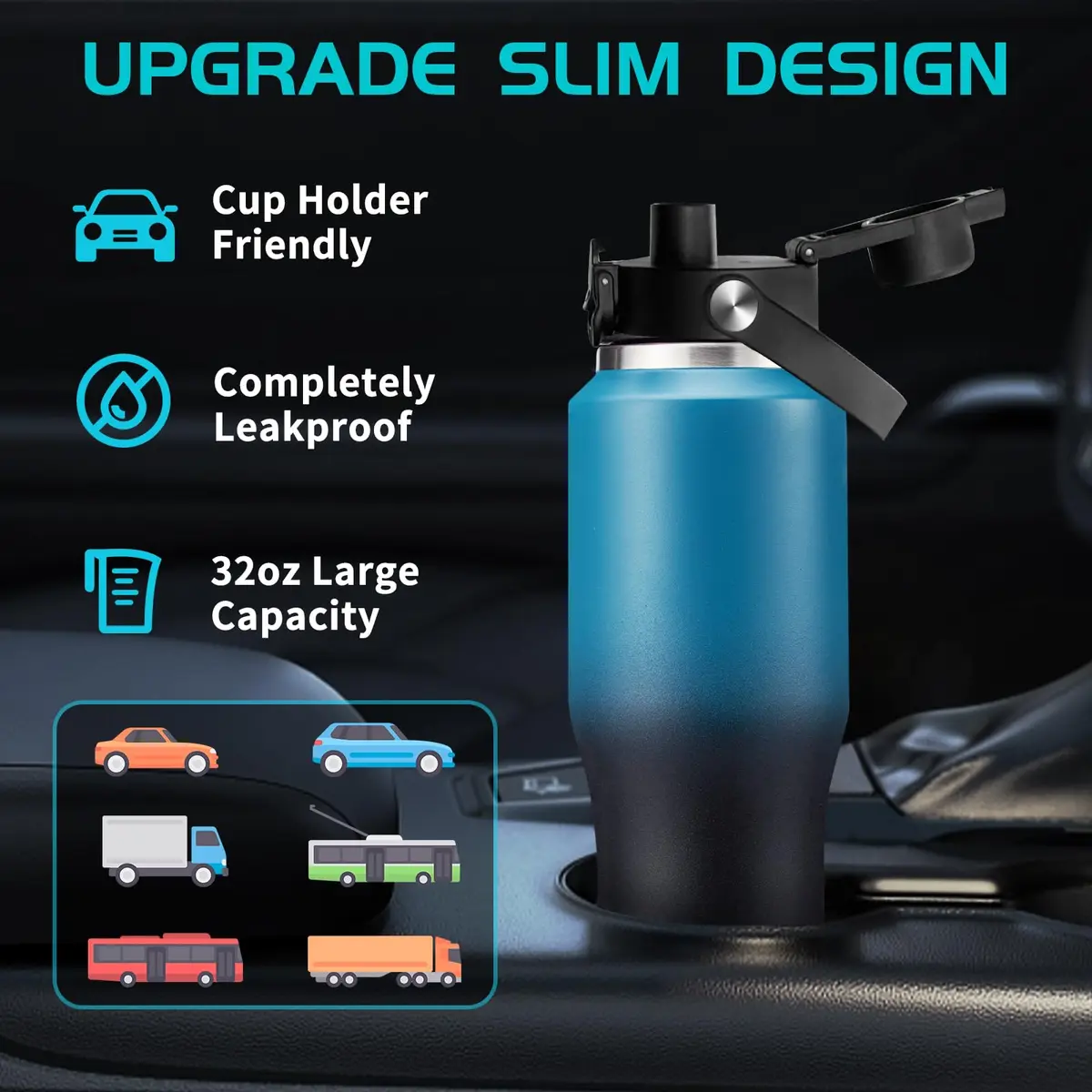 DIGJUPER 40oz Insulated Tumbler with Sleeve & 2 Lids | Keeps Cold 48 Hrs, Hot 24 Hrs - view 2