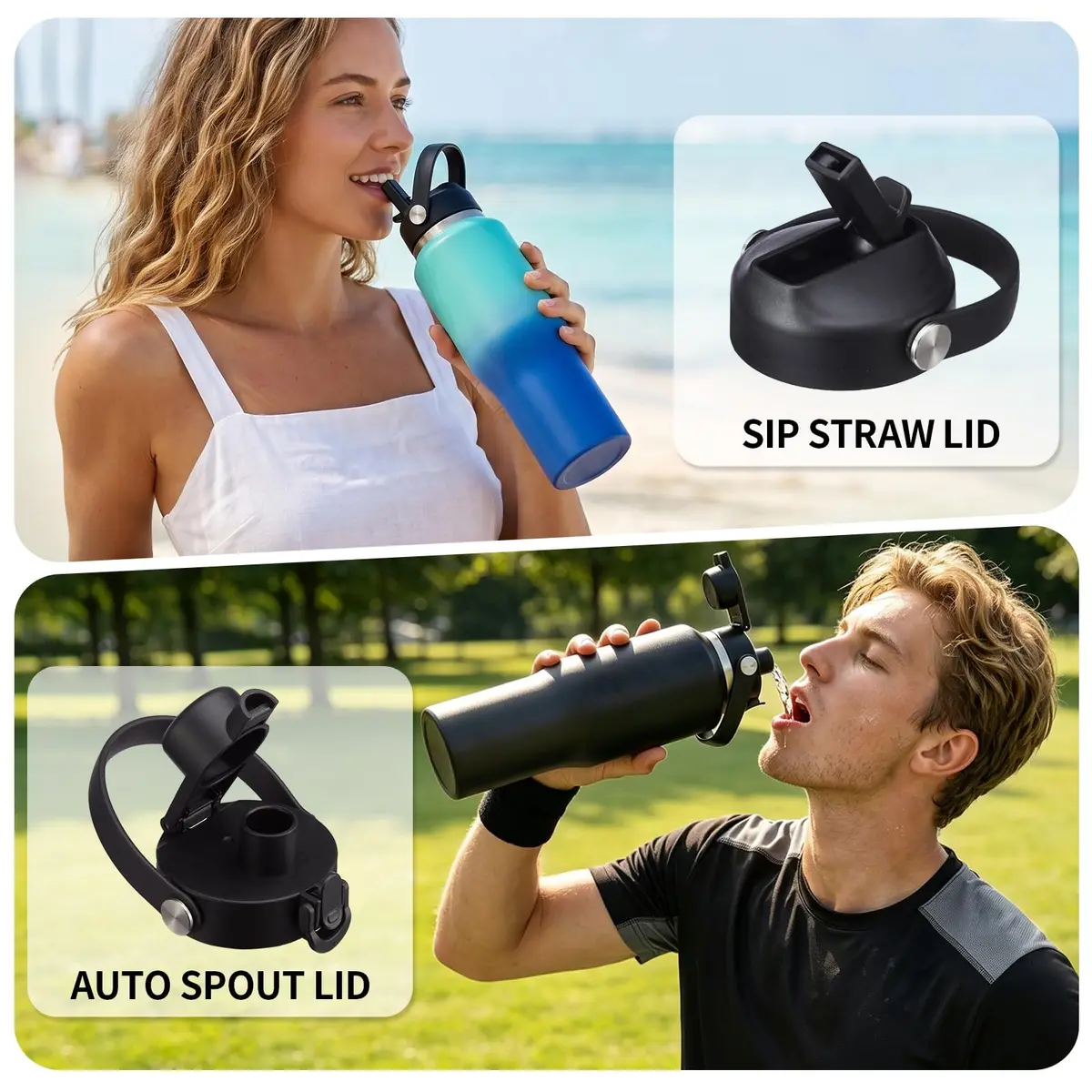 DIGJUPER 40oz Insulated Tumbler with Sleeve & 2 Lids | Keeps Cold 48 Hrs, Hot 24 Hrs - view 4