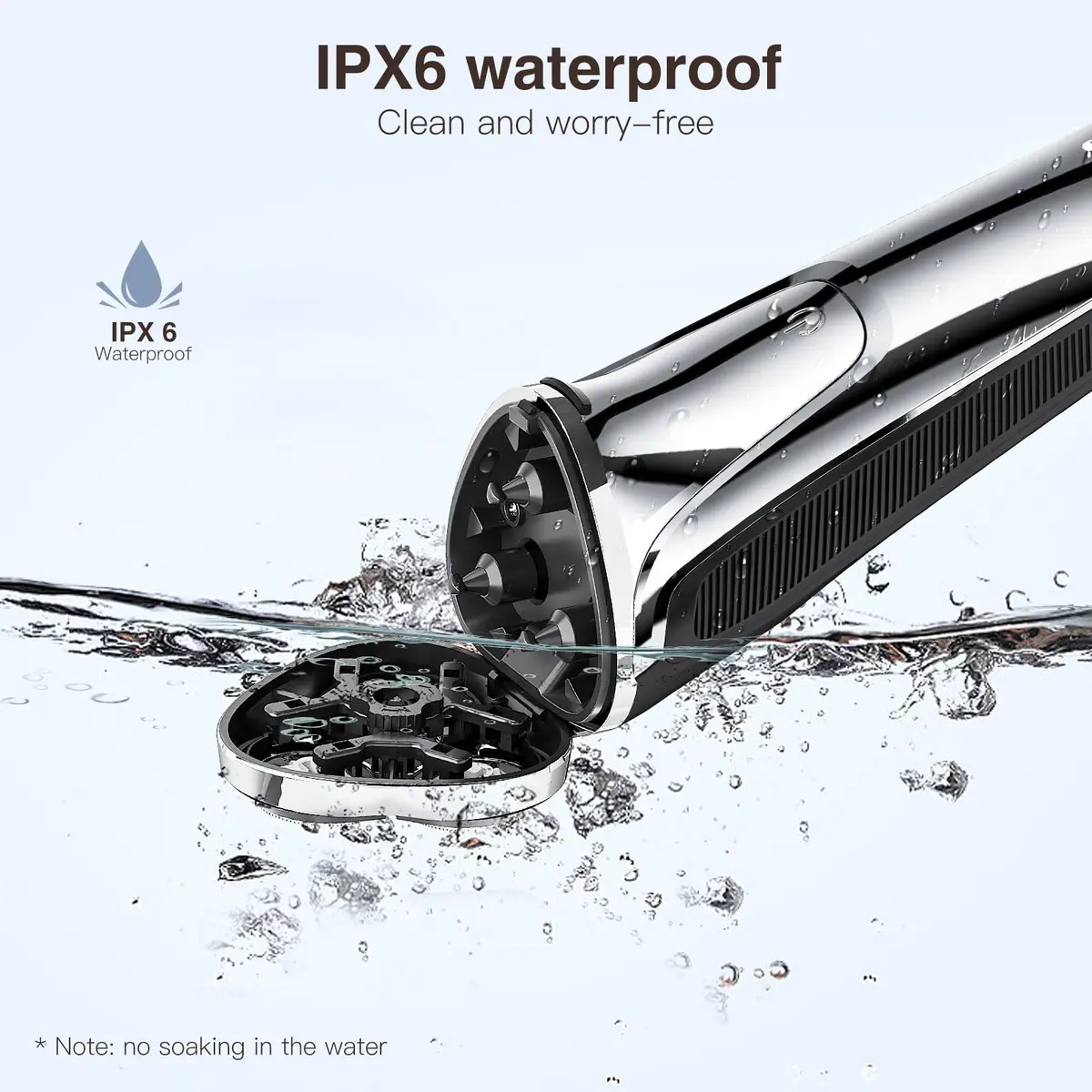 YIRISO 9000 RPM Rotary Shaver for Men, Silver, 200g (7.05 oz) | Smooth Shave with 4D Floating Head - view 8