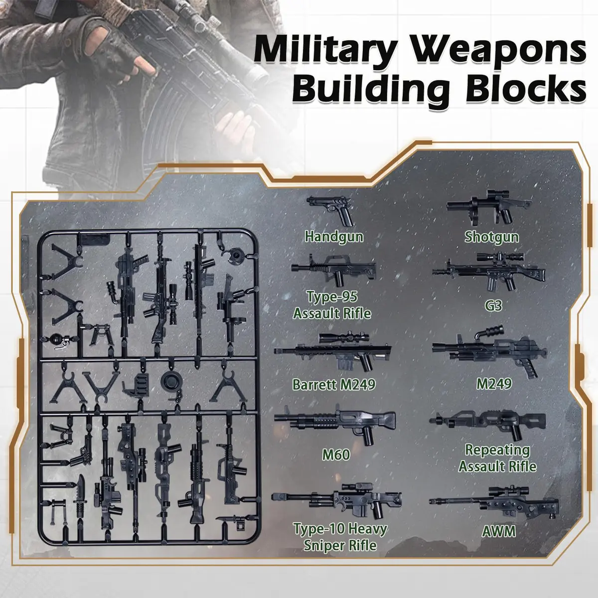 HIMIRICH Weapons Pack Military Toy Set 90 PCS | Educational Building Blocks for Kids 3-6 - view 2