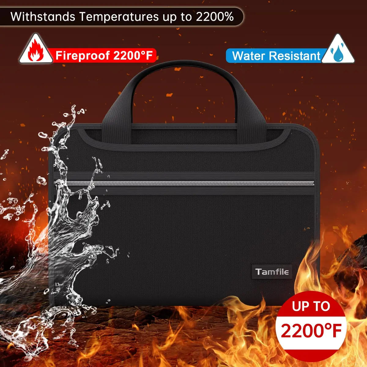 Tamfile Fireproof Accordion File Organizer, Expanding File Folder | Fire & Water Resistant Document Storage - view 2