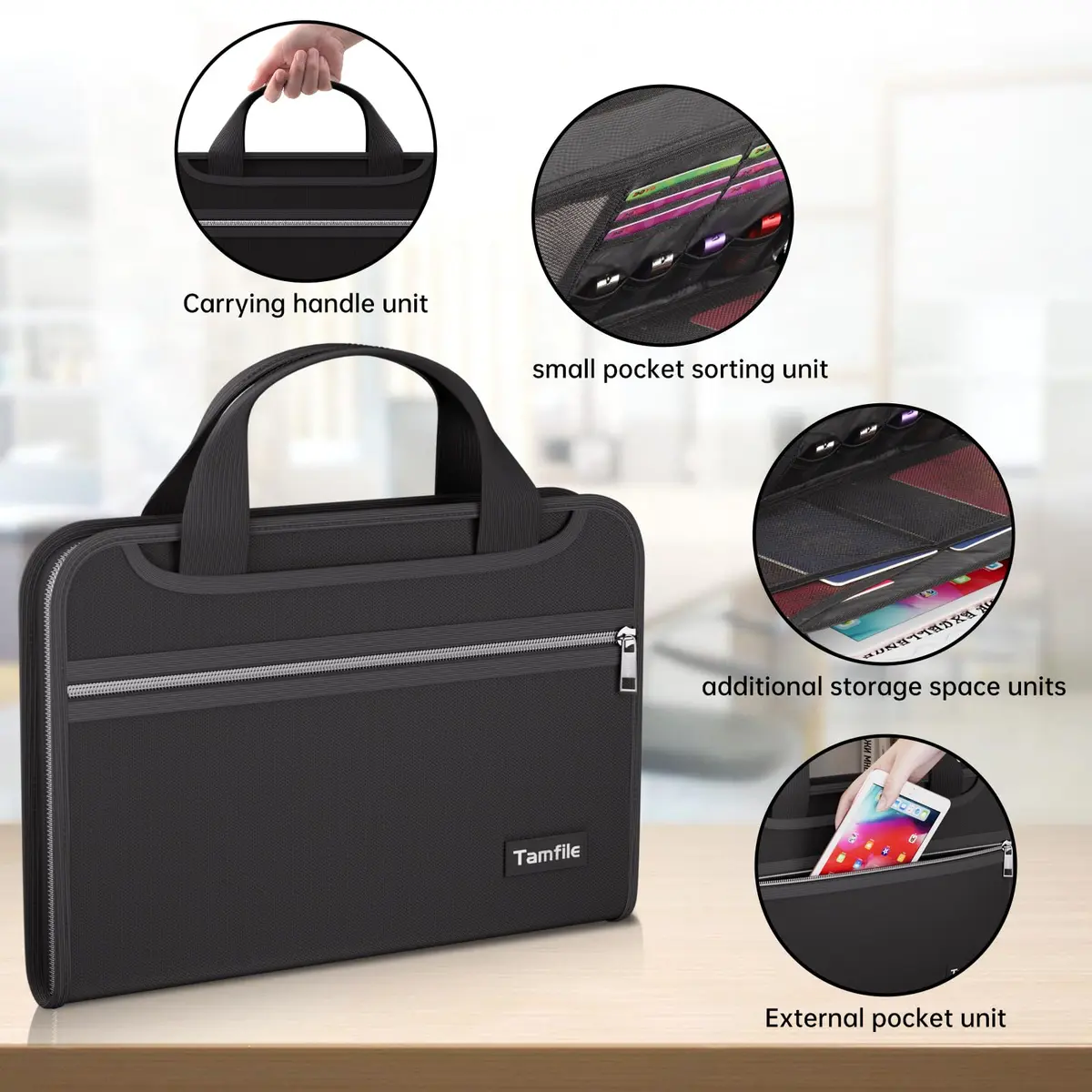 Tamfile Fireproof Accordion File Organizer, Expanding File Folder | Fire & Water Resistant Document Storage - view 3