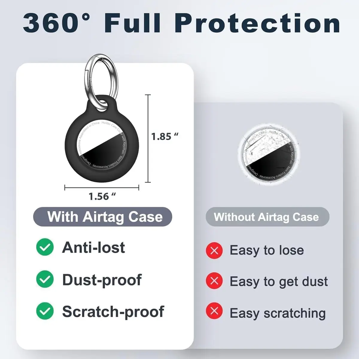 MOLOSLEEVE Black 4 Pack Keychain for AirTag 2nd Gen & 1st Gen | Shockproof Protective Cover - view 4